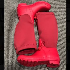 Hunter neoprene boots, size 7, color red, gently used